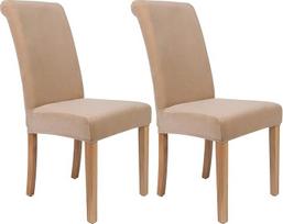 Colorxy Spandex audinys Stretch valgomojo kėdė Slipcovers Home Decor Art Deco 2-Medium Beige