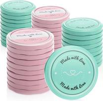 COM-FOUR® 40x atsarginis dangtelis uogienių stiklainiams, „Made with Love“ stiklainiams, iki 82 mm