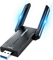 COMFAST galingas „Wi-Fi“ raktas, „Wi-Fi 6E“ raktas kompiuteriui, AX5400Mbps, trijų dažnių, „Wi-Fi“ adapteris, USB 3.0, suderinamas su „Windows 11“/„Windows 10“