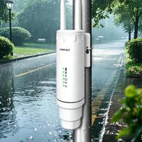 COMFAST lauko prieigos taškas AC1200 – lauko „Wi-Fi“ kartotuvas su 24 V PoE Ethernet prievadu, IP66, dviejų dažnių juosta (5 GHz ir 2,4 GHz), lauko „Wi-Fi“ stiprintuvas, 802.11ac, MU-MIMO