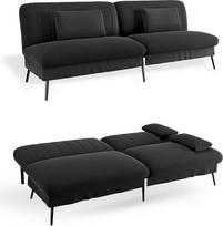 COMHOMA Sulankstoma sofa-lova su miego funkcija - "2-in-1" sofa-lova, daugiafunkcinė sofa-lova su dideliu gulimuoju paviršiumi, erdvę taupanti sofa-lova svetainei, svečių kambariui ir namų kinui, juoda