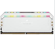 CORSAIR Dominator Platinum RGB DDR5 RAM 64GB (2x32GB) Iki 5200 MHz CL40-40-40-77 1,25 V „Intel XMP 3.0“ stalinio kompiuterio atminties modulis – balta (CMT64GX5M2B5200C40W)