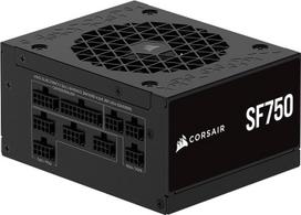 CORSAIR SF750 (2024) visiškai modulinis, tylus, „80 PLUS Platinum“ sertifikuotas ATX maitinimo blokas – suderinamas su ATX 3.1 – palaiko PCIe 5.1 – komplekte yra SFX–ATX tvirtinimo komplektas – juodos spalvos