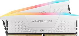 CORSAIR Vengeance RGB RS DDR5 16GB (2 x 8GB) iki 6000 MHz AMD/Intel RAM | CMG16GX5M2E6000Z36W žaidimų kompiuterio atmintis, suderinama su AMD EXPO ir Intel XMP 3.0, CL36, balta