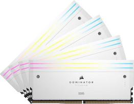CORSAIR „Dominator Titanium RGB“ DDR5 RAM 64GB (4 x 16GB), iki 6400 MHz, CL32, „Intel XMP 3.0“ stalinio kompiuterio atmintis – balta (CMP64GX5M4B6400C32W)