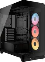 CORSAIR „Frame 4500X RS-R ARGB“ kompiuterio korpusas su panoraminiu stiklu, vidutinio dydžio bokštas – „InfiniRail“ ventiliatorių tvirtinimo sistema, pritaikytas dviem 360 mm radiatoriams, GPU „Anti-Sag“ sistema, komplekte – 3 vnt. „RS120R RGB LINK“ venti