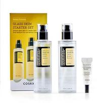COSRX „Glass Skin“ pradedančiųjų rinkinys, „Advanced Snail 96 Mucin Power Essence“ (1,69 fl.oz x 2) ir „Retinol 0,1“ kremas (2,8 g), kasdienio drėkinimo ir odos stangrinimo priežiūros rinkinys pradedantiesiems, dovanų rinkinys