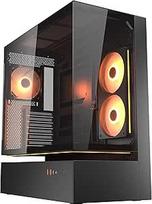 COUGAR CFV235 ARGB Gaming-Gehäuse - MidTower ATX/CEB, 270° oro srautas, 4× ARGB- PWM liufteriai, GPU iki 430 mm, USB-C(Schwarz)