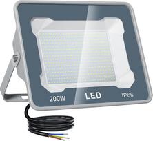 CREATESTAR LED lauko prožektorius 200 W, 20000 LM statybinis prožektorius IP66 atsparus vandeniui 6500 K šaltai baltos spalvos lauko prožektorius LED prožektorius sandėliui, kiemui, garažui, sportui, laukui, sodui, sodui, kiemui