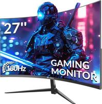 CRUA 27 colių išlenktas žaidimų monitorius, 165 Hz / 180 Hz, kompiuterio ekranas „Full HD“ 1080p, berėmis kompiuterio ekranas su „FreeSync“ ir „Eye Care“ technologijomis, suderinamas su VESA