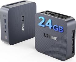 CTONE „Mini PC“ su „Intel Core i5-12450H“, 24GB LPDDR5 RAM, 512GB NVMe SSD, Mini kompiuteris su trimis 4K ekranais, „Wi-Fi 6“, „Bluetooth 5.2“, gigabito LAN, USB-C, „Windows 11 Pro Business/Office“ | Lengvai dirbkite su AI biure – 8 branduoliai, iki 4,4