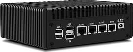 CWWK „Mini PC“ N150 (Atnaujintas N100) Užkardos įrenginys, „OPNsense“ mini kompiuteris su 4 prievadais „i226-V“ 2,5GbE LAN, „F4“ be ventiliatoriaus mikro kompiuteris su DDR5 8GB RAM, 128GB SSD, PCIe 3.0 x4, 2 ekranai, TF