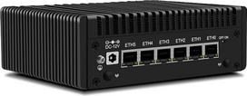 CWWK „Mini PC“ N150 (Atnaujintas N100) Užkardos įrenginys, „OPNsense“ mini kompiuteris su 6 prievadais „i226-V“ 2,5GbE LAN, „F5“ be ventiliatoriaus mikro kompiuteris su DDR5 8GB RAM, 128GB NVMe SSD, USB Type-C, 3 ekranai