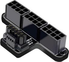 CY adapteris 12VHPWR ATX3.0 PCI-E 5.0 „Power Modular“ į tris ATX 8P jungtis, skirtas 4080, 5090TI 16 kontaktų 12+4P vaizdo plokštėms (90 laipsnių kampu pakreiptas į viršų), PW-048-UP-HX