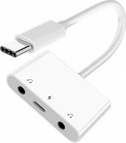 CY USB-C į dvigubą garso AUX ir 3,5 mm mikro įkroviklio adapteris su PD įkrovimo adapteriu, suderinamas su nešiojamaisiais kompiuteriais, planšetėmis ir telefonais