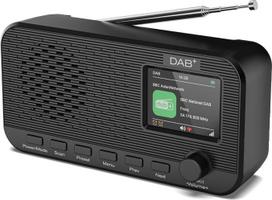DAB radijas su „Bluetooth“, įkraunamas skaitmeninis FM radijas, baterijomis maitinami radijai, nešiojamasis DAB+ radijas, virtuvinis radijas su 80 iš anksto nustatytų stočių, 2,4 colio spalvotas ekranas, dvigubas žadintuvas, miego laikmatis