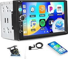 DAB+ Double DIN radijo imtuvas su belaidžiu "Carplay" "Android" automobilinis radijas su ekranu 7 colių "CarPlay" "Android" automobilinis radijas 2DIN jutiklinis ekranas su "Bluetooth", EQ/FM, AUX/Mirror Link