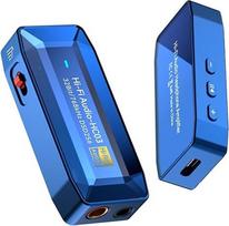 DAC USB-C ausinių stiprintuvas, USB-C-DAC garso adapteris su 3,5 mm ir 4,4 mm simetrinėmis jungtimis, aukštos raiškos 32 bitai/768 kHz, garsumo reguliavimas, stiprinimas, skirtas IEM, „Android“, „iOS“, kompiuteriui, mėlynos spalvos