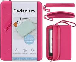 Dadanism 6-7 colių silikoninis apsauginis dėklas 7 colių "Kindle Paperwhite" ir "Kindle Colorsoft Signature Edition", 6 colių "K-indle/K-indle Oasis/E-Reader", aviečių spalvos