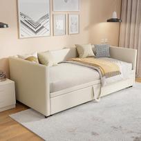 DADEA Sofa lova 90/180 x 200 cm Išskleidžiama dieninė lova su skersiniu rėmu Velveto audinio minkšta lova Erdvę taupanti funkcinė lova svečių kambaryje Moderni viengulė dvigulė lova Sofa lova be čiužinio