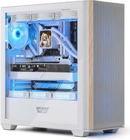 darkFlash ATX Mid-Tower medinis kompiuterio korpusas, iš anksto sumontuotas kompiuterio korpusas su 4 PWM ARGB ventiliatoriais, pilno vaizdo stiklo žaidimų kompiuterio korpusas, C tipo prievadas, iki 360 mm AIO, baltas (DS900WS)