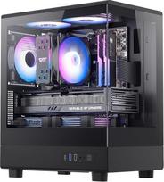 darkFlash Micro ATX kompiuterio korpusas, su 3 PWM ARGB ventiliatoriais, kompiuterio korpusas, pilnai matomas dvigubo grūdinto stiklo MATX žaidimų kompiuterio korpusas, C tipo, palaiko iki 240 mm AIO (DB330M) (juodas)