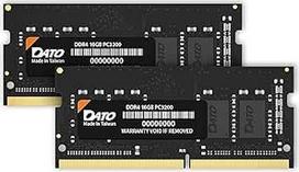 DATO 32GB RAM (16GB x 2), DDR4 3200 MHz PC4-25600 CL22 SODIMM 1,2 V 260 kontaktų neECC SODIMM, nešiojamųjų kompiuterių atminties modulis