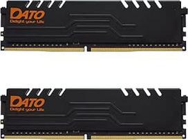 DATO 32GB RAM (16GBx2), DDR4 3200MHz su radiatoriumi, PC4-25600 CL16 1.35V 288-Pin Non-ECC UDIMM, staliniams kompiuteriams skirtas atminties modulis, skirtas žaidimams, Extreme Black