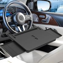 Daugiafunkcinis automobilio vairo stalas, nešiojamas automobilio stalas su reguliuojamu laikikliu ir šonine lentynėle, mobilioji darbo vieta ir valgomojo stalas, skirtas lengviesiems automobiliams, visureigiams ir mikroautobusams, tvirtas vairo stalas, sk