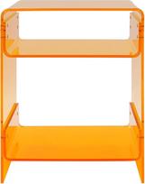 Daugiafunkcinis naktipuodis Akrilo naktipuodis 40X30X50Cm su 2 elementais Daugiafunkcinis naktipuodis Hochglanz Moderner Kleiner Sofatisch Belastbar Bis 20 Kg FüR Schlafzimmer (oranžinė)