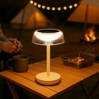 DAWALIGHT LED akumuliatorinė stalinė lempa, lauko stalinė lempa, belaidė jutiklinė reguliuojamo ryškumo naktinė stalinė lempa, IP54 vandeniui atspari lempa, skirta patalpoms, lauke, restoranui, miegamajam, stovyklavietei, valgomajam stalui, balta