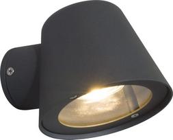 DAWALIGHT sieninis šviestuvas GU10 lauko 5 W 3000 K šiltai baltos spalvos LED lauko šviestuvas, atsparus vandeniui IP44 sieninis taškinis šviestuvas sodui, virtuvei, balkonui, sienai, namui, aliuminis, antracitas