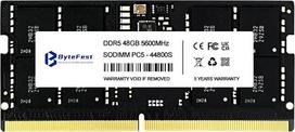 DDR5 RAM 48GB, 5600 MHz, PC5-44800, CL46, 1,1 V, SODIMM, 262 kontaktų, atminties modulis nešiojamajam kompiuteriui