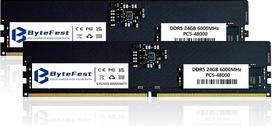 DDR5 RAM 48GB (2x24GB) 6000 MHz XMP 3.0 PC5-48000 CL46 UDIMM 1,35 V 288 kontaktų stalinio kompiuterio atminties modulio atnaujinimas