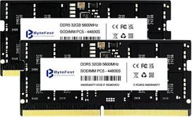 DDR5 RAM 64GB (2x32GB) 5600MHz SODIMM CL46 1.1V 262 kontaktų žaidimų atmintis nešiojamiesiems kompiuteriams
