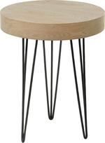 Deco 79 Rudas medinis šoninis staliukas su juodomis metalinėmis plaukų kojų kojelėmis Šoninis staliukas 20" x 20" x 24"