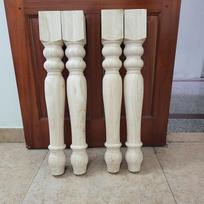 decorluxes 9,4 x 73,7 cm, nedažytos ūkinio stalo kojos, valgomojo stalo rinkinys su 4 "pasidaryk pats" kavos staliukais, kaimiškos susuktos kojos, lengvai dažomos bet kokia norima spalva (29 coliai)