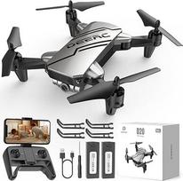 DEERC D20 dronas su HD 720P kamera vaikams, sulankstomas RC mini kvadrokopteris su FPV WiFi tiesioginiu perdavimu, 2 baterijos, ilgas skrydžio laikas, skrydžio trajektorija, aukščio išlaikymas, paleidimas / nusileidimas vienu mygtuku,