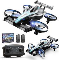 DEERC HT35 RC dronas vaikams su „2-in-1“ režimu (ant žemės ir ore), 360° sukimusi, 3 greičio režimais, lengvai valdomas berniukams ir mergaitėms, žalios spalvos
