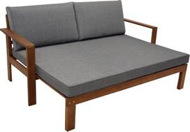 DEGAMO Parana Garden Sofa 180 x 136 cm Išskleidžiama Akacijų mediena Ruda geltona su pilku apmušalu, skirta naudoti patalpose ir lauke