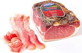 Degustacija Kaina Specialus pasiūlymas Bacon di Sauris - Geriausias itališkas kumpio šoninė, brandinta 4 mėnesius Wolf Sauris (500 g)