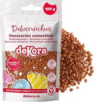 dekora Dekoratyviniai traškučiai su karamele 100 g, traškūs intensyvaus skonio pabarstukai, pabarstukai tortams, pyragams, sausainiams, keksiukams ir pyragaičiams, cukraus pabarstukai
