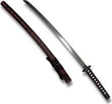 Dekoratyvinė japonų katana, neaštrinta, 100 cm, 900 g, su puošniu makštu ir pintine rankena; galima rinktis iš 3 spalvų (juoda, raudona, mėlyna)