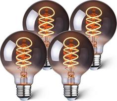 Dekoratyvinė LED lemputė E27, 1800 K, 4 W, tamsaus apšvietimo, dūminio stiklo G80