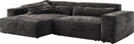 DELIFE Sirpio XL kampinė sofa, mikropluošto, juoda, 270 x 170 cm, reguliuojamas šezlongas