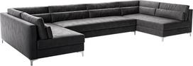 DELIFE „Elio“ sofa iš dirbtinės odos, „Vintage“ antracito spalvos, 400 x 185 cm, XL dydžio, skirta svetainei, išdėstymas „Landscape“
