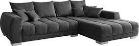 DELIFE „Josea“ sofa iš mikropluošto, juoda, 300 x 220 cm, su šezlongu, dešiniojo kampo sofa