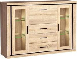 Denver Sonomauche svetainės, valgomojo, komodos baldų komplektas 7