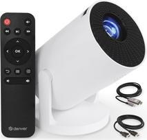 DENVER PR-1500 mini projektorius, LED projektorius su 120 ANSI liumenų šviesos srautu, palaiko HD 720p, HDMI, USB ir „Bluetooth“, nešiojamas namų kino projektorius, rodantis vaizdą iki 120 colių, kompaktiškas vaizdo projektorius filmams ir | „Bluetooth“,