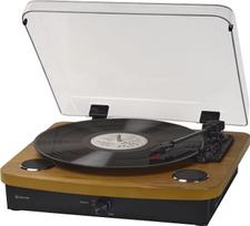Denver VPL-230LW patefonas „Bluetooth“, šviesaus medžio spalvos – retro patefonas su garsiakalbiu – USB/SD skaitmeninimui – 33/45/78 apsisukimų per minutę vinilo plokštelių grotuvas